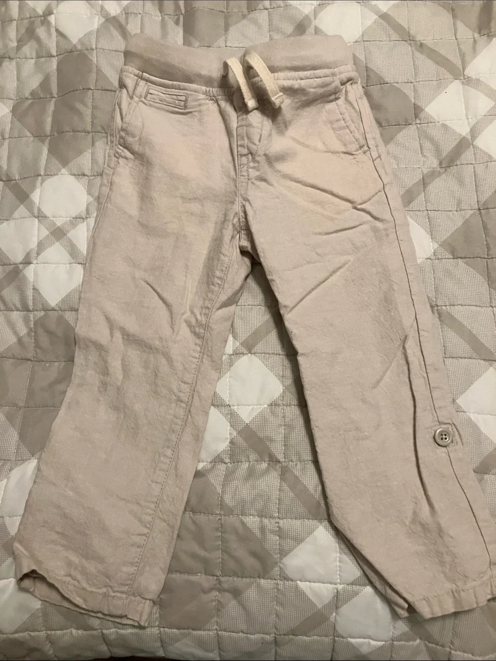 GAP Light Cream Drawstring Jogger Pants for Kids